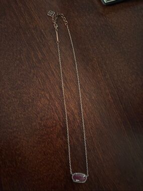 Delicate Pink Stone Pendant Necklace - Women Jewelry